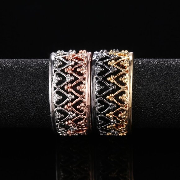 🔥 Heart Wreath Basic Simple Colorful Heart Rings for Women, PD530 - Picture 3 of 8